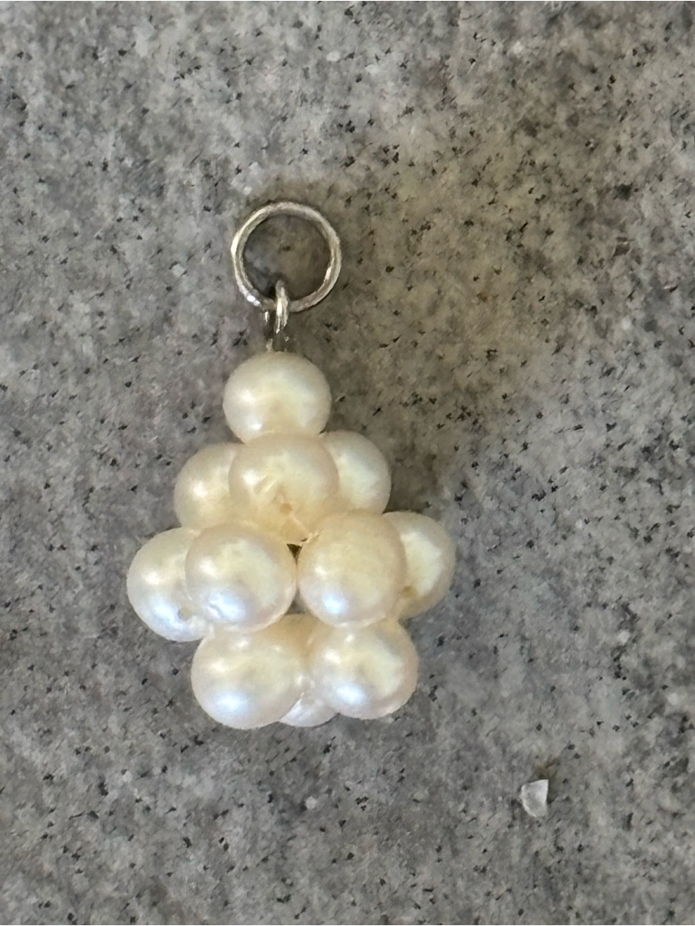 Cluster Pearl Pendant Necklace Charm in Cream